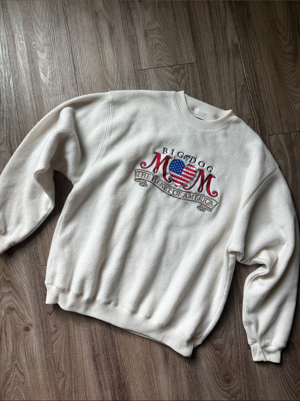 Vintage Big Dogs Polar Dogs Big Dog Mom Patriotic Fleece Sweatshirt S